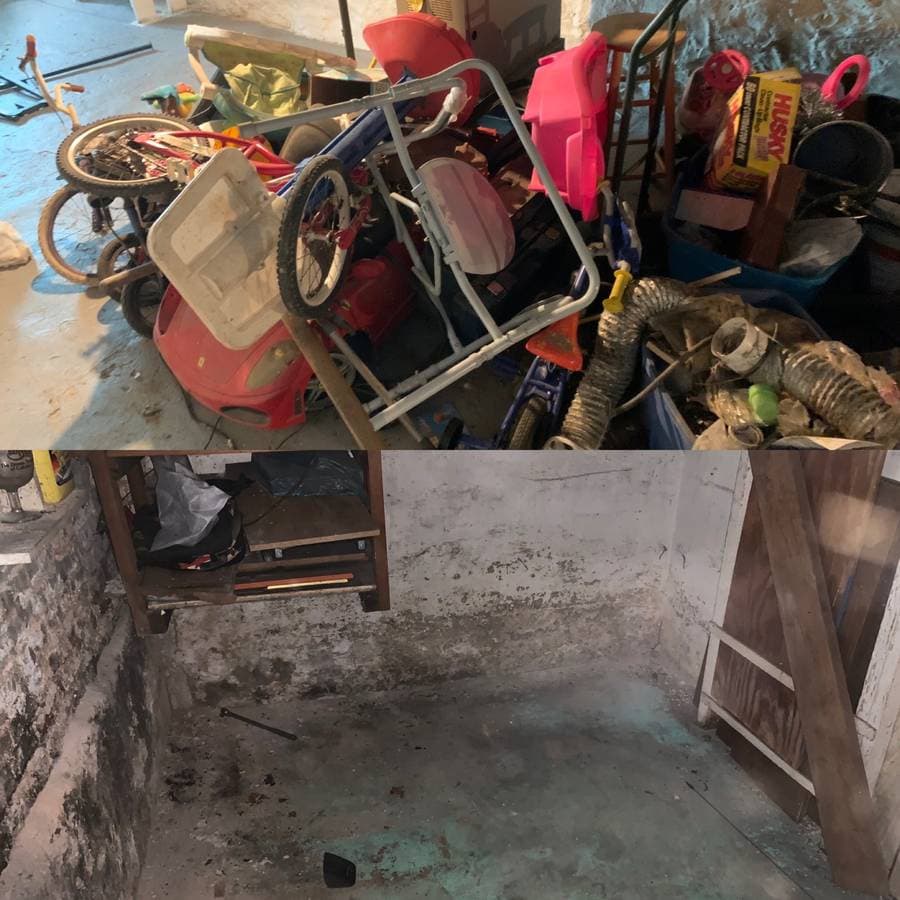 before picture of junk and after picture of no junk